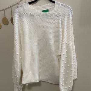 Cream/White Embellished Sweater NWOT